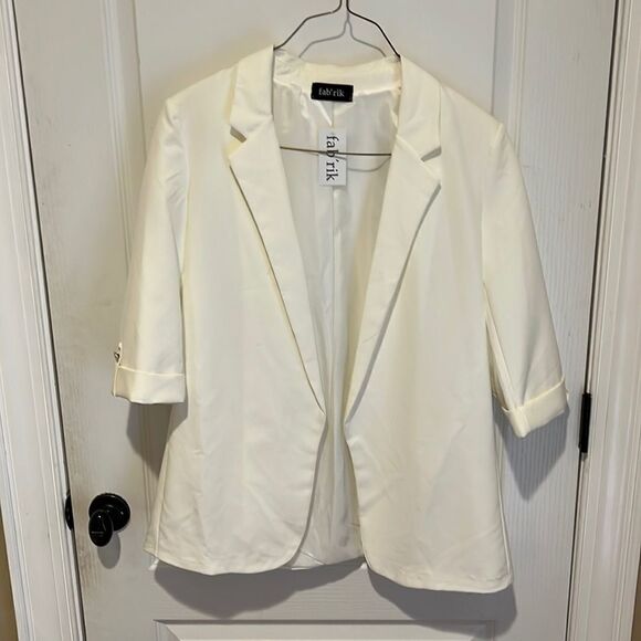 New Fabrik White Blazer Sporty Jacket - Picture 1 of 5